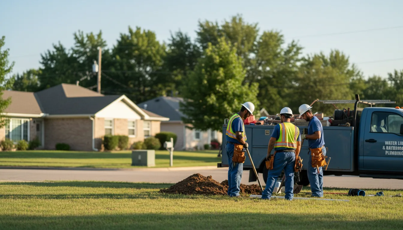 Residential water line and bathroom plumbing service in Mason, IL